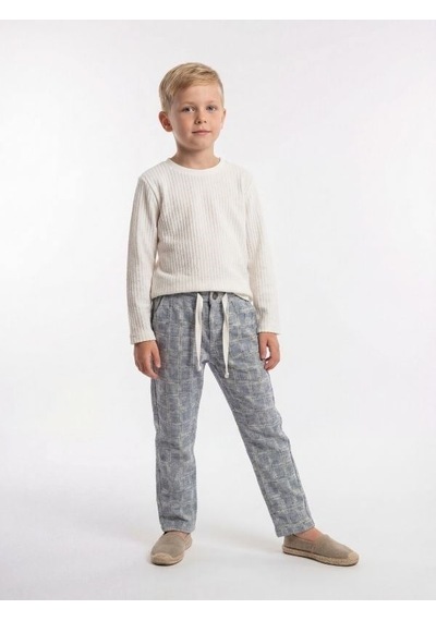 Zekids Erkek Çocuk Tasarım Uzun Kollu T-shirt-17146 Beyaz