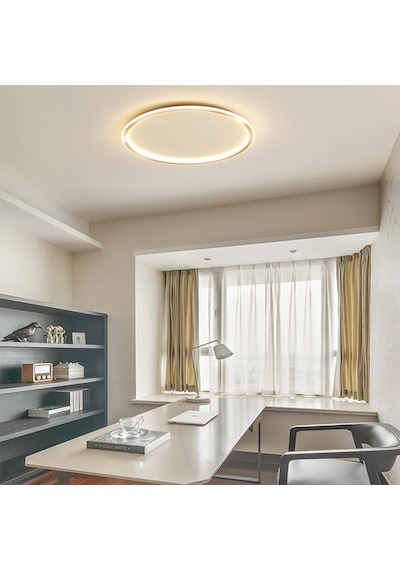 Gold Ø40cm Çember 3 Işık Rengi Led Tavan Lambası,yuvarlak Avize,modern Aydınlatma,dekoratif Işık Gold