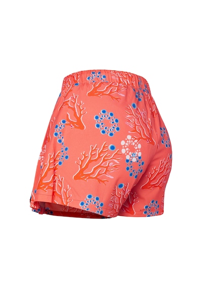 Anemoss Mercan Kadın Şort Etek Lastikli Bel, Bağcıklı, Pembe Desenli Yazlık Skort Çok Renkli