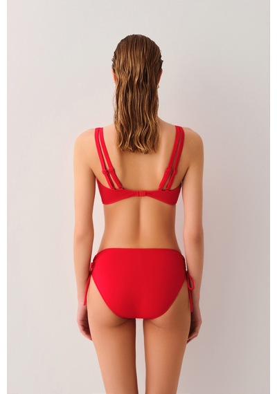 Suwen Yanı Büzgülü Bikini Alt Sbn26820c082 Kırmızı