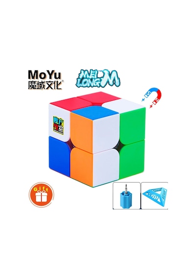 Moyu Meilong 2x2 Manyetik Bloklar 2m - Mıknatıslı Standlı Tornavidalı Stickersız Akıl Zeka Rübik Küp