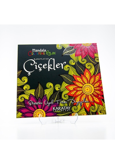 Mandala Rahatlatan Çiçekler Boyama Kitabı 23X24Cm Büyük Boy Sıfır