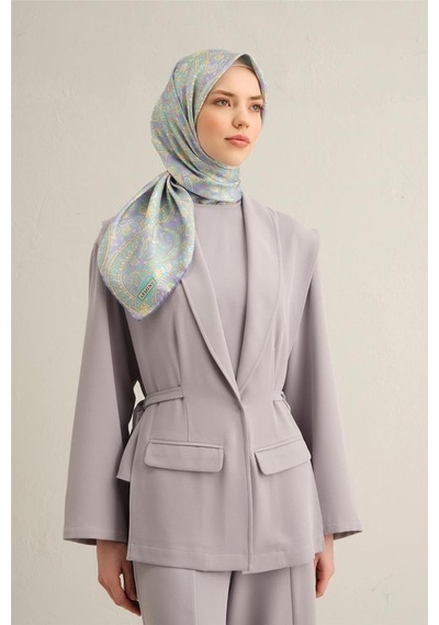 Armine Desenli Saf Ipek Sura Eşarp 9304-34 Renkli