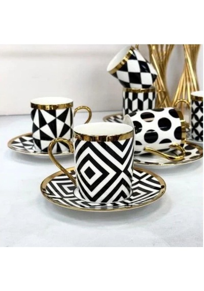 Kosova İst-181 200cc 6'lı Nescafe Takımı-black Pattern Çok Renkli
