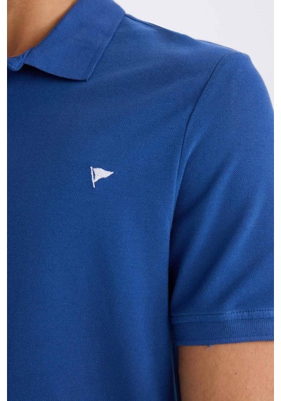 DeFacto %100 Pamuk Slim Fit Dar Kesim Polo Yaka Kısa Kollu Tişört D7665AX25SPBE815