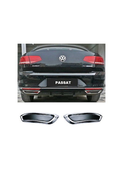 Vw Passat B8 Krom Egzos Çıkış Difüzör P.çelik 2014-2019 Arası