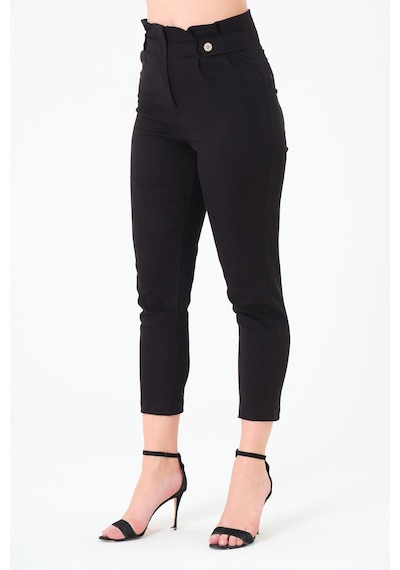Sortie Collection Pileli Gabardin Pantolon Siyah