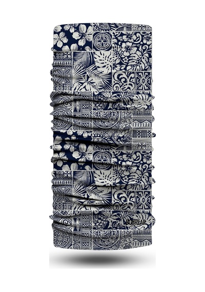 Bobrear Lacivert Tropikal Patchwork Desenli Çok Amaçlı Buff Bandana Boyunluk Çok Renkli