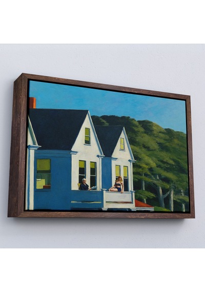 Ahşap Çerçeveli Edward Hopper - İkinci Kat Güneş Işığı Tablo - Second Story Sunlight-7129
