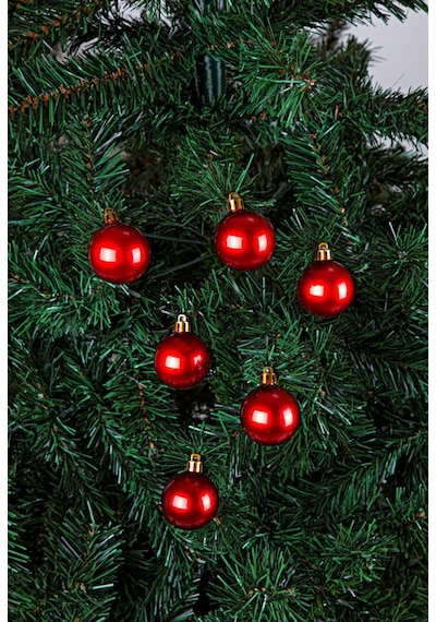 Walke 6lı Yılbaşı Çam Ağacı Topu 4cm Kırmızı