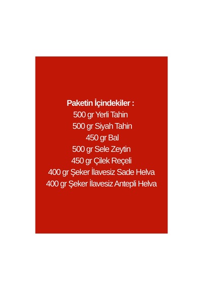 Tanışma Paketi Tahin Pekmez Bal Reçel Şekersiz Helva Sele Zeytin - 806287812