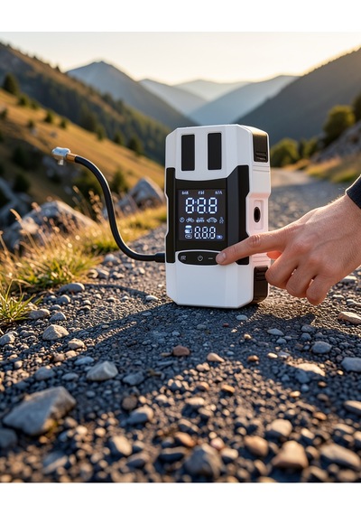 Araç Lastik Şişirme Pompası Ve Akü Takviye Powerbank Model