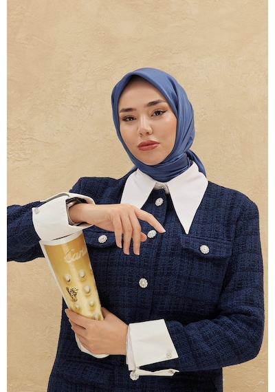 Silk Home Düz Shiny Eşarp - İndigo İndigo