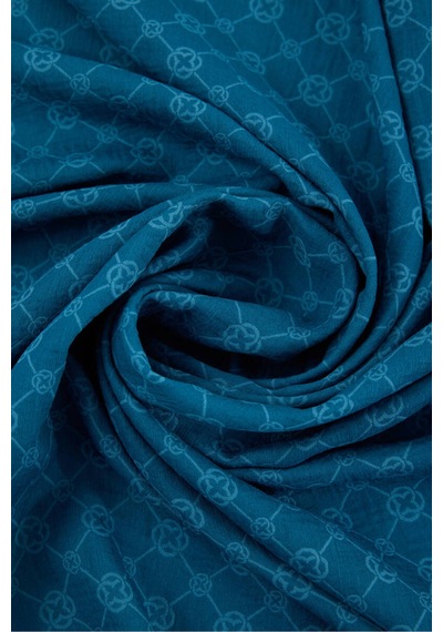 Aker Elegance Monogram Eşarp Petrol Mavisi - 923 Petrol Mavisi - 923
