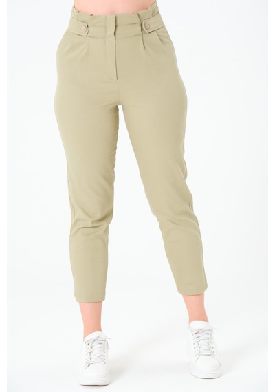 Sortie Collection Pileli Gabardin Pantolon Olive