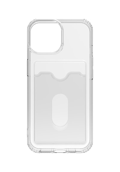 iPhone Uyumlu 15 Kılıf Kart Bölmeli Şeffaf Silikon Rubber Arka Kapak