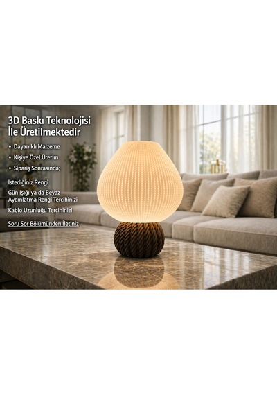 Dovi Model - Led Abajur - Masa Lambası - Usb 5v İle Çalışır - Slim Led Aydınlatması Dahildir - Dekoratif Lamba - Renk Seçenekli Çok Renkli