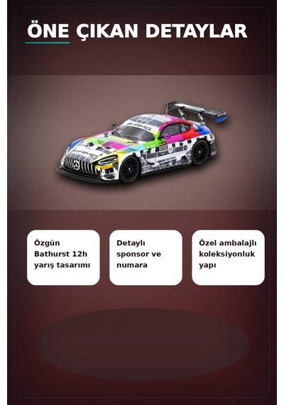 1/64 Diecast Mercedes-amg Gt3 Yarış Arabası - 2025 Bathurst 12h Gruppem Racing 3 Pilot Bx-313343