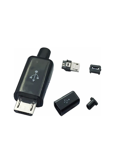 5 Pin Micro Usb Şarj Soketi Siyah Renk 5 Adet