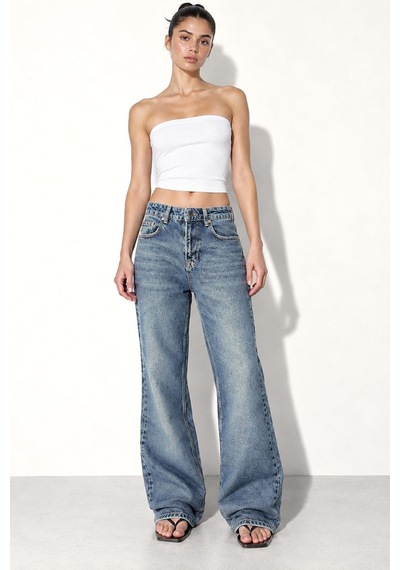 Hiccup H92 Düz Kesim Geniş Paça Denim Pantolon Mavi
