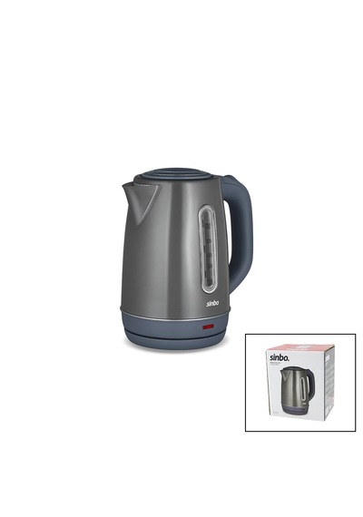 Gri Çelik Kettle Su Isıtıcısı Kablosuz Kullanım 1.8lt 360 Derece Dönebilme Otomatik Kapanma Sk-8031