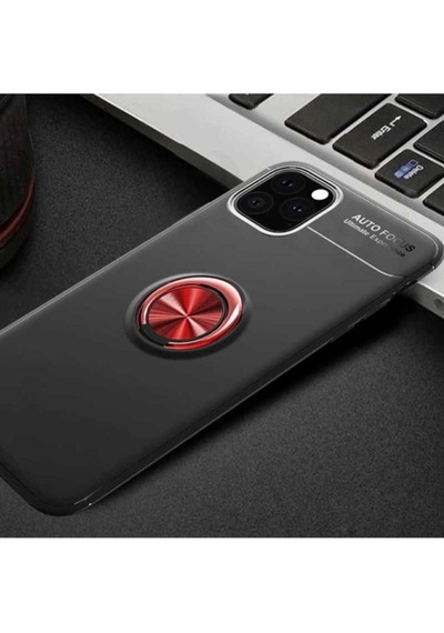 Apple Uyumlu iPhone 11 Pro Kılıf Zore Ravel Silikon Kapak Siyah-Kırmızı