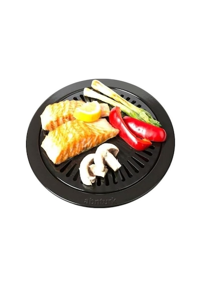 Yapışmaz Emaye Ev Kamp Barbekü Izgara Sulu Grill Ocak Üstü Yanmaz Yapışmaz Dumansız Her Ocağa Uyar
