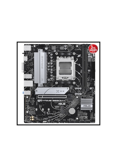 Asus Prıme B650m-k, 2xddr5, 2x M.2, D-sub, Hdmı, Am5 Soket Anakart