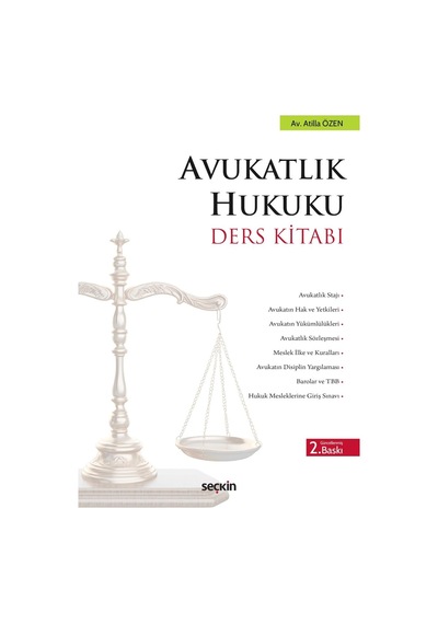 Avukatlık Hukuku Ders Kitabı 2. Baskı Sku: Zeusstk48a94e0dd4