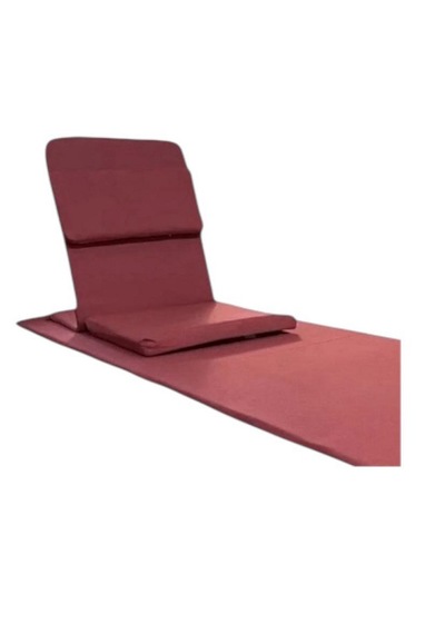 Backjack Meditasyon Sandalyesi Destekli Yer Minderi + 60x180 Kumaş Mat - Backjack 3xl Bordo