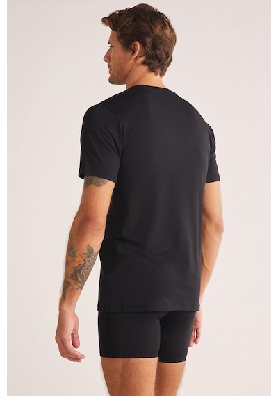 Kom Emilio V Yaka Modal Erkek Tshirt Lacivert Lacivert