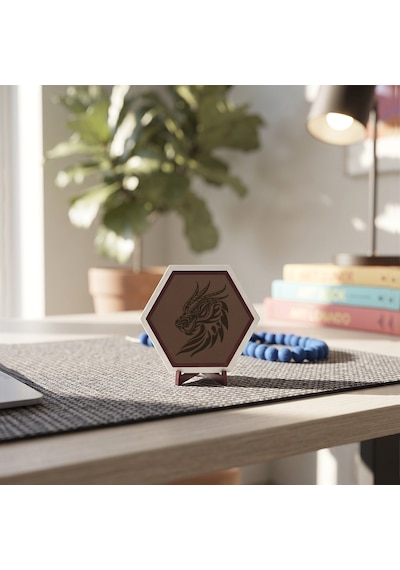Ejderha Figürlü Modern Masaüstü Dekoratif Obje, Çalışma Alanlarınız İçin Özgün, Estetik Ve Güçlü Bir Tasarım 10x10 Cm, Açık Kahve