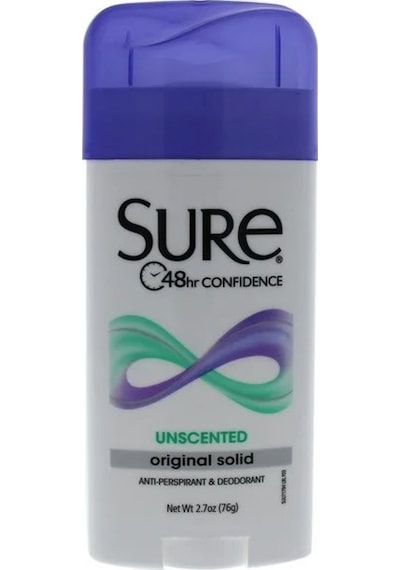 Sure Original Solid Unscented, perspirant Deodorant 76 G