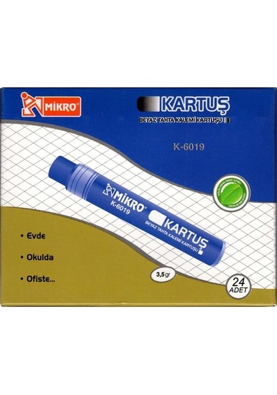 Mikro Beyaz Tahta Kalem Kartuşu Mavi 24'lü