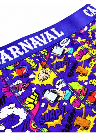 Carnaval Socks Çizgi Roman Desenli Erkek Boxer Pamuklu Likralı Parlak Lastikli Kutulu Çok Renkli Çoklu