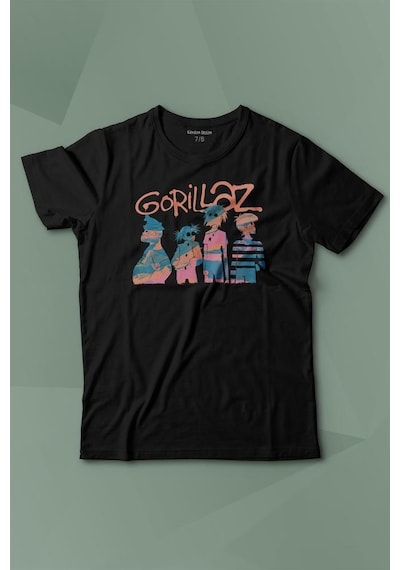 Kendim Seçtim Gorillaz 2d Rock Blur Damon Albarn Feel Good Urban Baskılı Tişört Çocuk T-shirt 001