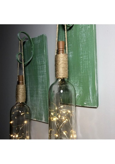 Led Işıklı Fıstık Yeşil Renkli Duvar Aplik 2'li Set Çok Renkli