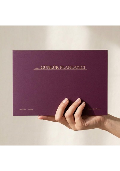 Fark Tanıtım/paperto. Tarihsiz Günlük Planlayıcı, 29,7 21 Cm, 60 Yaprak, 110 Gr Ivory Kağıt, Bordo Kapak, Gü Genel