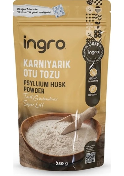 İngro Glutensiz Karnıyarık Otu Tohumu Tozu Psyllium Powder 250 G