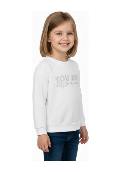 Kız Çocuk Baskılı Sweatshirt Bgl-st05266 Ekru