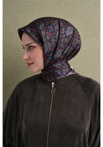 Armine Sura İpek Eşarp 2026-2027 - Sonbahar Kış-asm9609 Füme