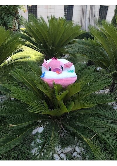 40 Cm Buket Çiçek Şeklinde Hello Kitty Stitch Stiç Peluş Oyuncak Hediye 046 - Pembe