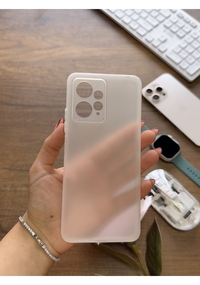 Redmi Note 12 4g Uyumlu Süper İnce Mat Ultra Thin Silikon Kılıf Beyaz