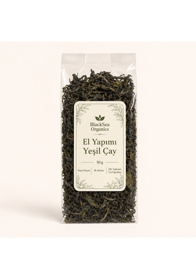 Blacksea Organics El Yapımı Yeşil Çay 50 Gr Katkısız Doğal Mayıs Hasatı Üst Yaprak