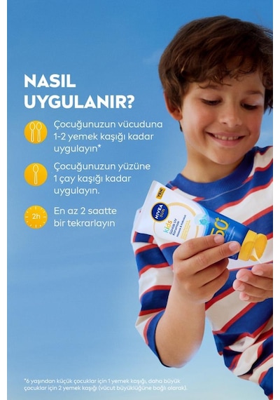 Sun Spf50+çocuklar İçin Çok Yüksek Güneş Korumalı Yüz,vücut Güneş Kremi 100 Ml,kokusuz,e,c Vitamini