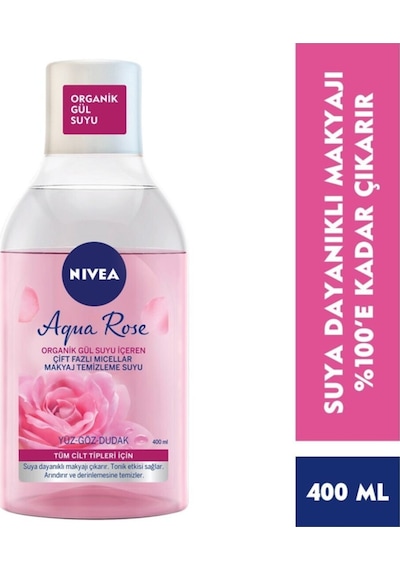 Micellair Gül Suyu Içeren Çift Fazlı Makyaj Temizleme Suyu 400 Ml