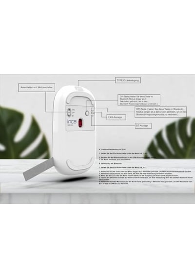 Iwm-242k Bluetooth 5.4 + 2.4g Kablosuz Sessiz Optik Mouse Şarjlı 500mah Batarya Çift Modlu Bağlantı 800-1600 Dpı Manyetik Kapak Sağ-sol El Uyumlu Windows, Mac, Android