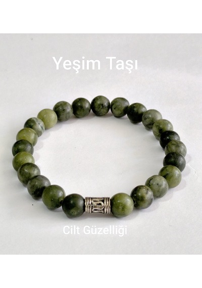 Fy Doğaltaş 8mm Yeşim Taşı Bileklik Yeşil