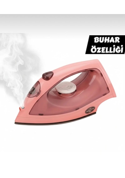 Oyuncak Buharlı Pilli Ütü Kutulu Ses Efektli Işıklı Su Spreyli Gerçekçi Su Eklenebilir 21 Cm Ev Aleti Pembe