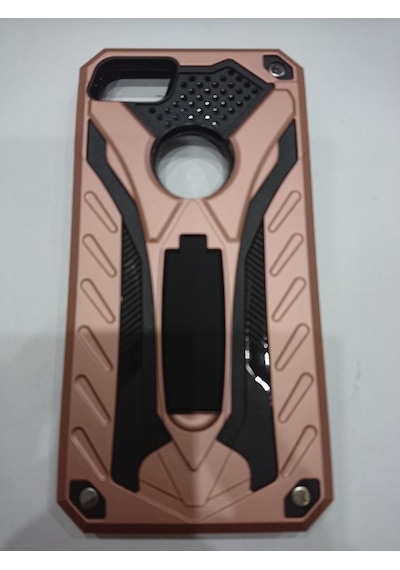Apple Uyumlu iPhone 8 Ios Cep Telefonu Standlı Tank Kılıf Rose Gold Renk
